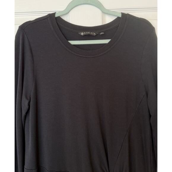Athleta Nirvana Twist Front Top Sz MED Black Loungewear Athleisure Soft Tunic - Picture 5 of 11